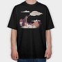 If I Pee Here Dog , Tricou Oversize Barbati (Unisex)
