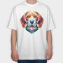 Geometric Beagle, Tricou Oversize Barbati (Unisex)