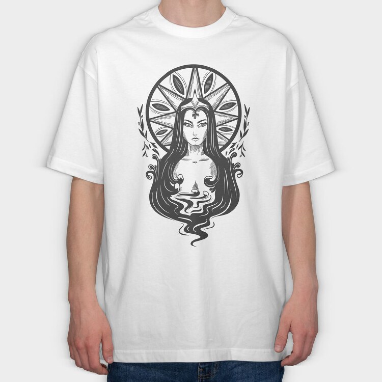 Queen Dark Art Nouveau 07, Tricou Oversize Barbati (Unisex)