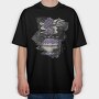 Purple Glitchy Flowers Nature Vase 10, Tricou Oversize Barbati (Unisex)