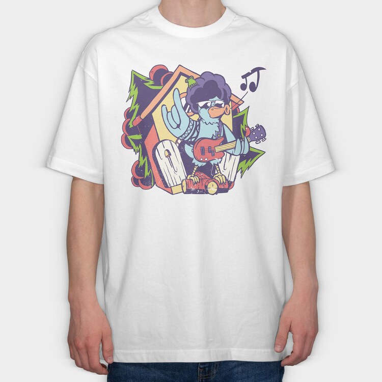 Bird Music, Tricou Oversize Barbati (Unisex)
