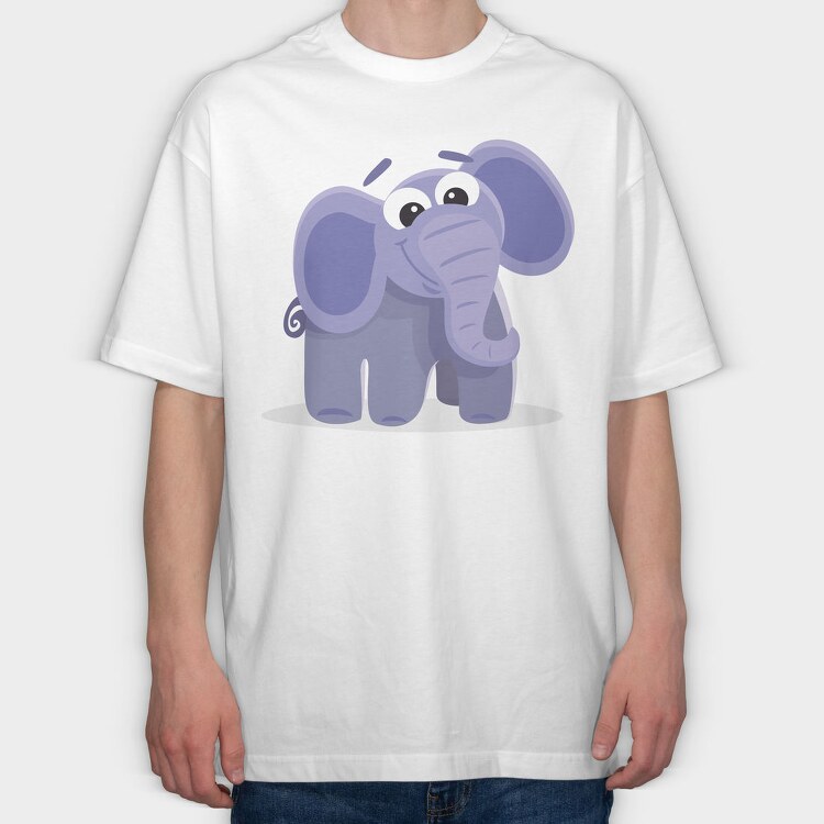Purple Elephant Stroll, Tricou Oversize Barbati (Unisex)