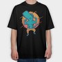 Muscular Whale, Tricou Oversize Barbati (Unisex)
