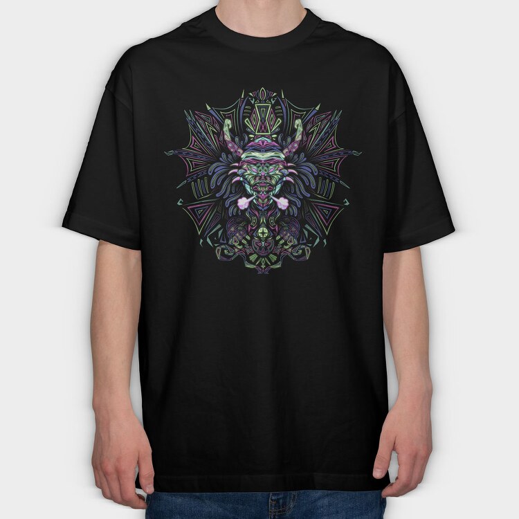 Psychedelic Trippy Dragon Dmt Rasta, Tricou Oversize Barbati (Unisex)