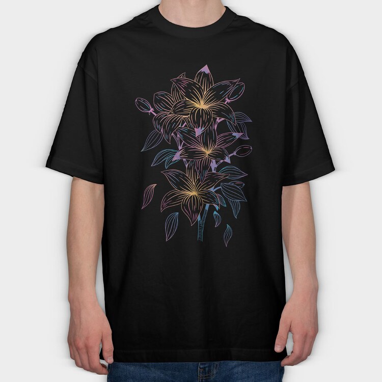 Flower Line, Tricou Oversize Barbati (Unisex)