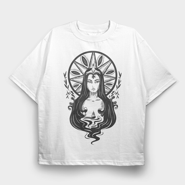 Queen Dark Art Nouveau 07, Tricou Oversize Barbati (Unisex)