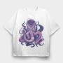 Purple Kraken, Tricou Oversize Barbati (Unisex)