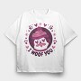 Pug Dog In Love Woof You, Tricou Oversize Barbati (Unisex)