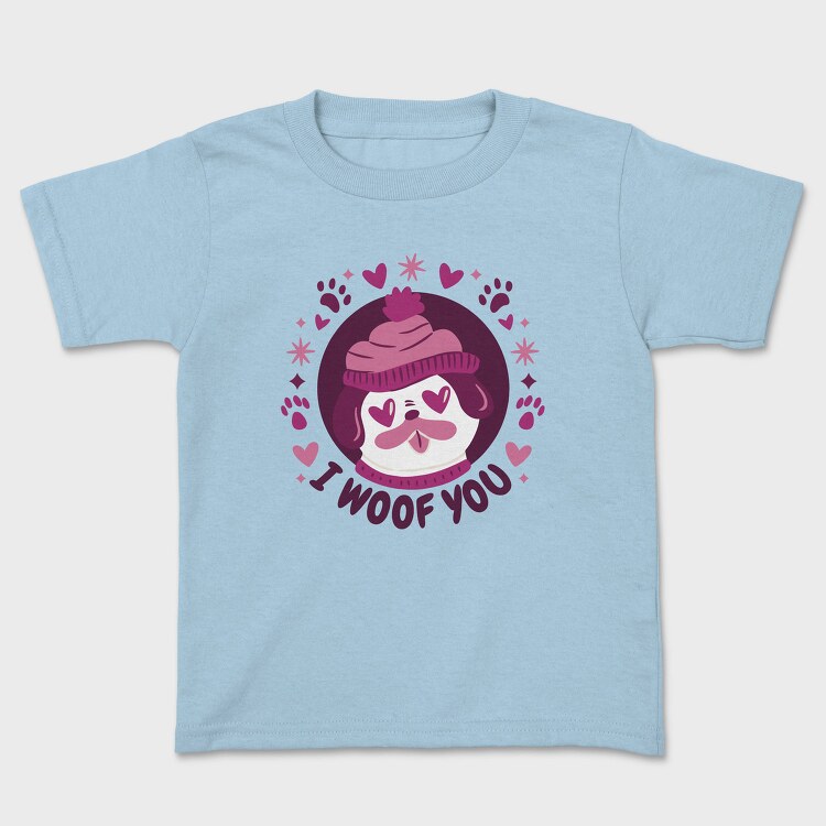 Pug Dog In Love Woof You, Tricou Copii