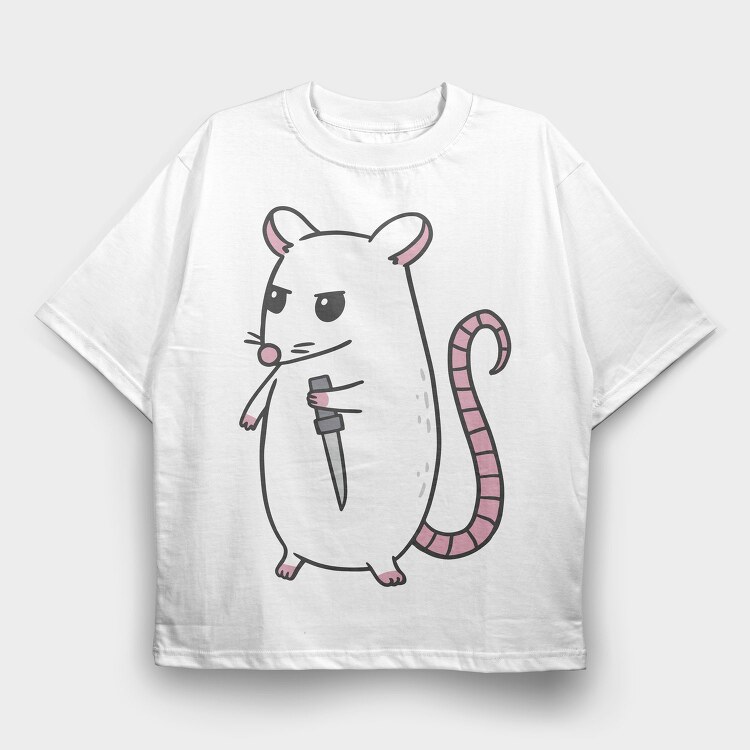 Psycho Rat, Tricou Oversize Barbati (Unisex)