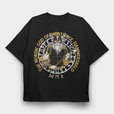 The Nordic God Viking, Tricou Oversize Barbati (Unisex)