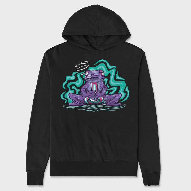 Psychedelic Trippy Frog Animal, Hanorac Oversize Barbati (Unisex)