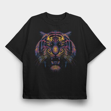 Tiger Colorful, Tricou Oversize Barbati (Unisex)