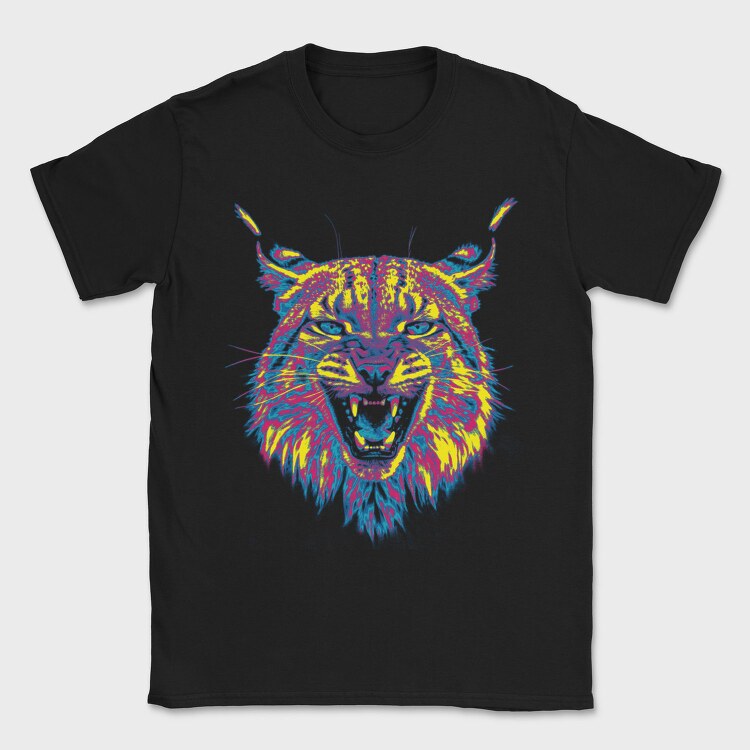 Psychedelic Lynx Angry, Tricou Barbati (Unisex)