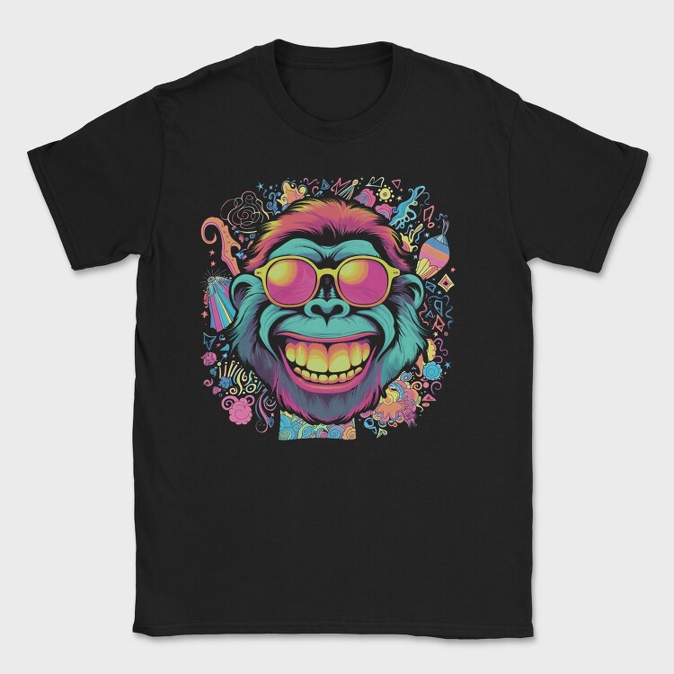 Psychedelic Ape Wearing Sunglasses, Tricou Barbati (Unisex)