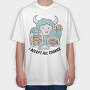 Yeti Monster Eating Cookies, Tricou Oversize Barbati (Unisex)