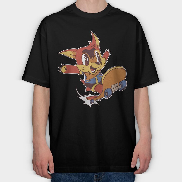 Cartoon Skate, Tricou Oversize Barbati (Unisex)