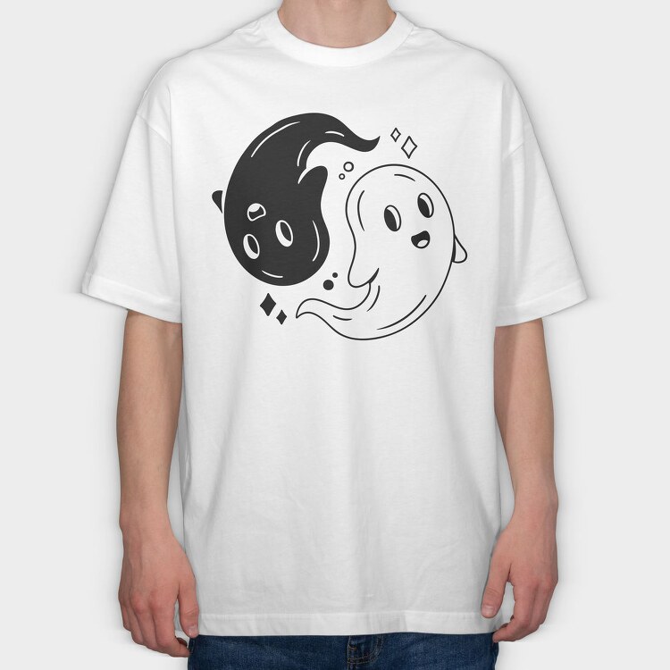 Yin Yang Ghosts, Tricou Oversize Barbati (Unisex)