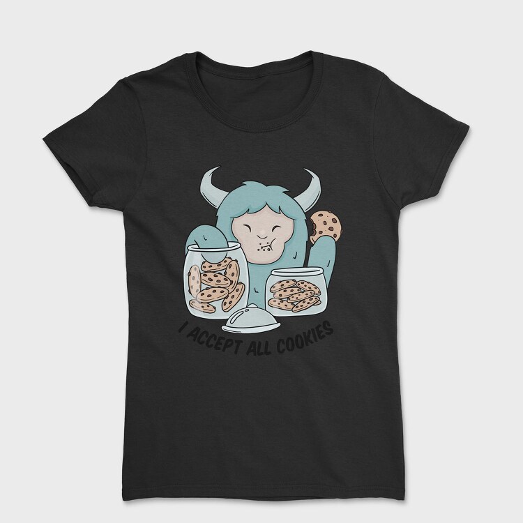 Yeti Monster Eating Cookies, Tricou Femei