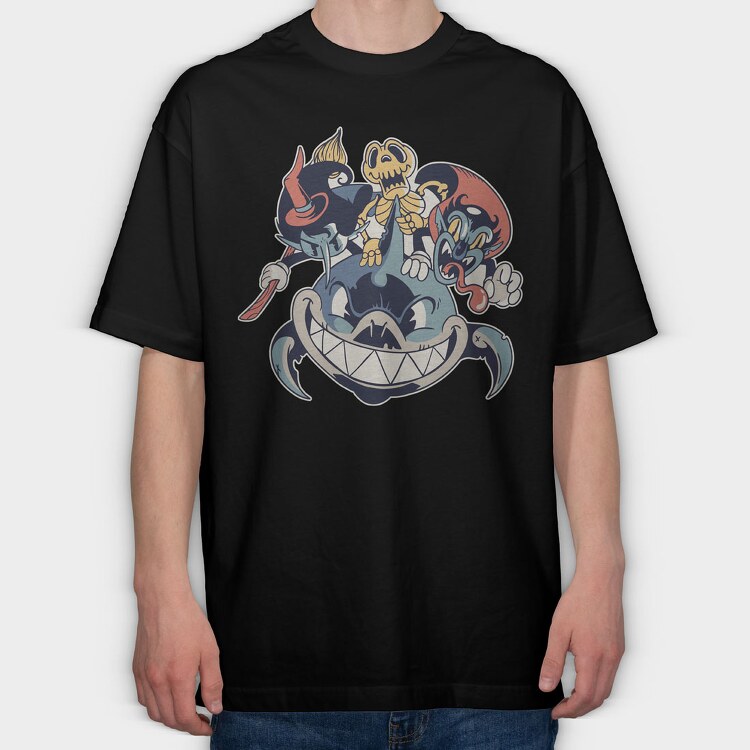 Halloween Cartoons, Tricou Oversize Barbati (Unisex)