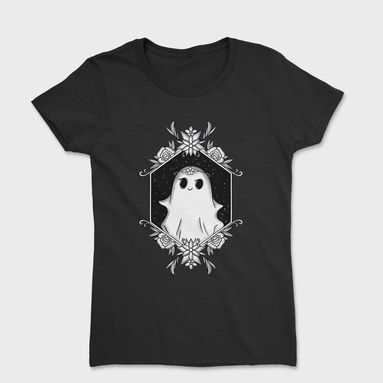 Ghost With Floral Decoration, Tricou Femei