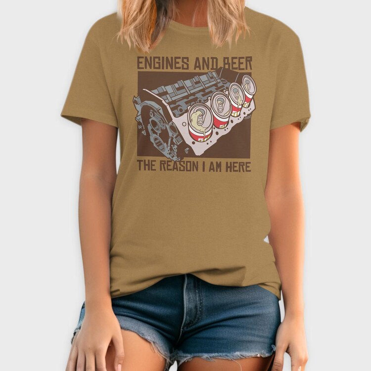 Engine and Beer, Tricou Barbati (Unisex)