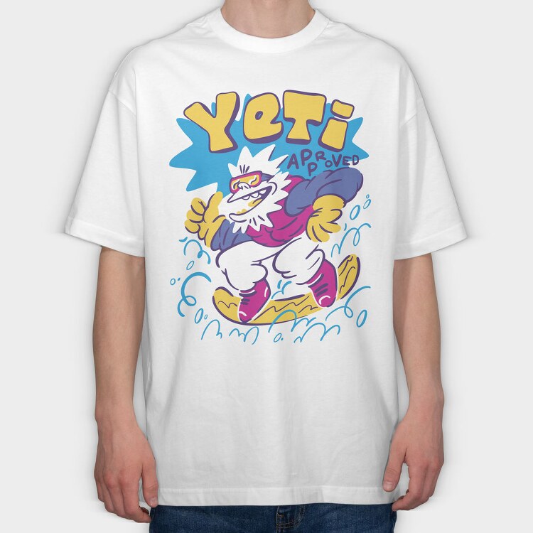 Yeti Approved Winter, Tricou Oversize Barbati (Unisex)
