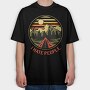 Camping Retro, Tricou Oversize Barbati (Unisex)