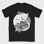 Yin Yang Cats Monochrome, Tricou Barbati (Unisex)