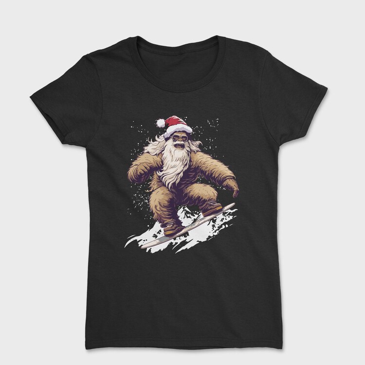 Yeti Santa Claus Snowboarding Adventure, Tricou Femei