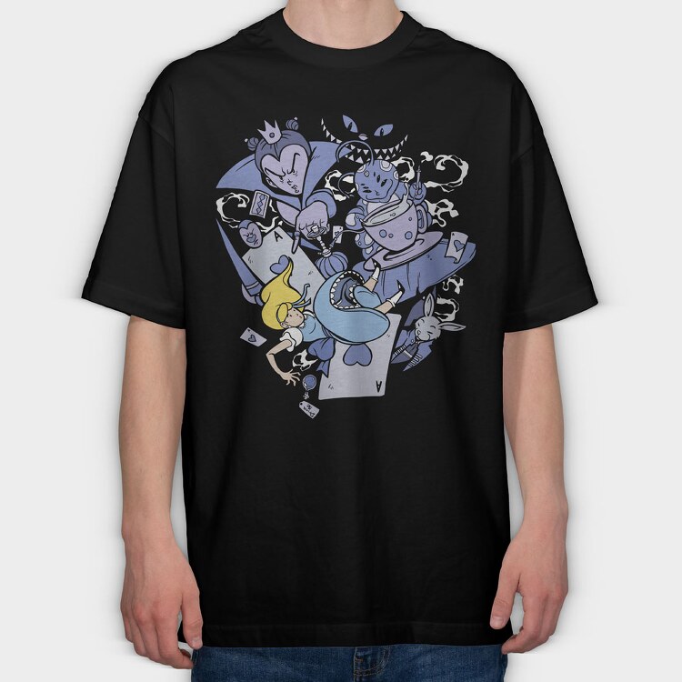 Alice Wonderland, Tricou Oversize Barbati (Unisex)