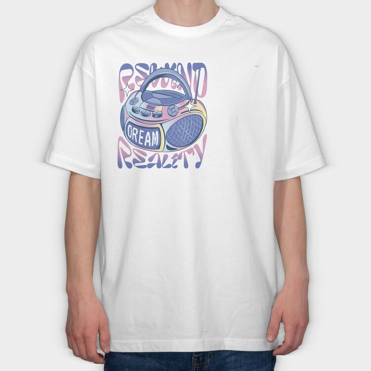 Y3K Rewind Dream Reality, Tricou Oversize Barbati (Unisex)