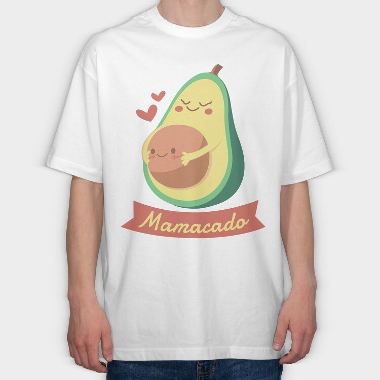 Pregnant Avocado Mama Cado, Tricou Oversize Barbati (Unisex)