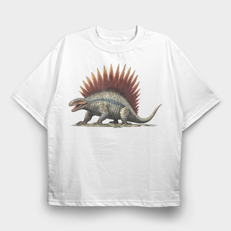 Prehistoric Dimetrodon, Tricou Oversize Barbati (Unisex)