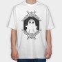 Ghost With Floral Decoration, Tricou Oversize Barbati (Unisex)