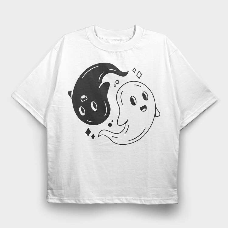 Yin Yang Ghosts, Tricou Oversize Barbati (Unisex)