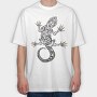 Gecko Tribal Art Hawaiian, Tricou Oversize Barbati (Unisex)