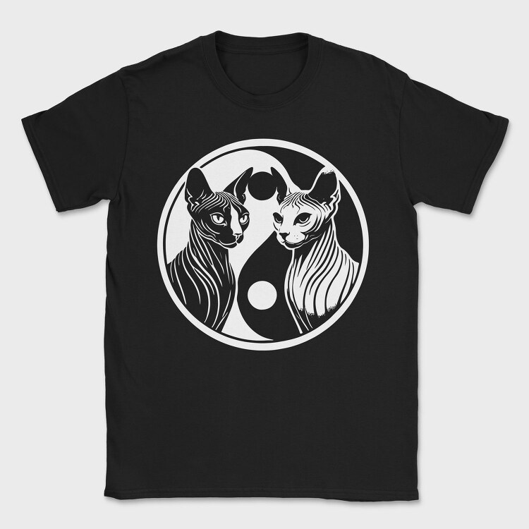 Yin Yang Cats Symbol, Tricou Barbati (Unisex)