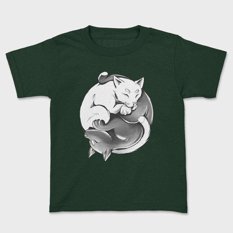Yin Yang Cats Monochrome, Tricou Copii