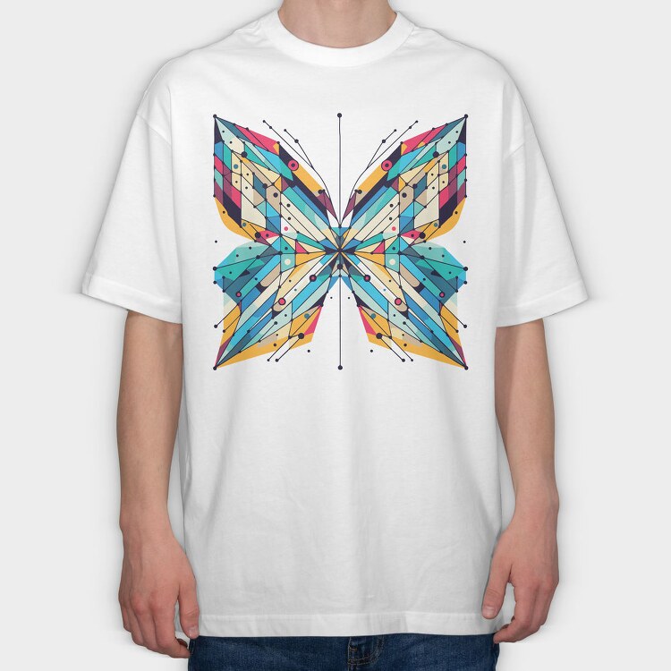 Geometric Butterfly, Tricou Oversize Barbati (Unisex)