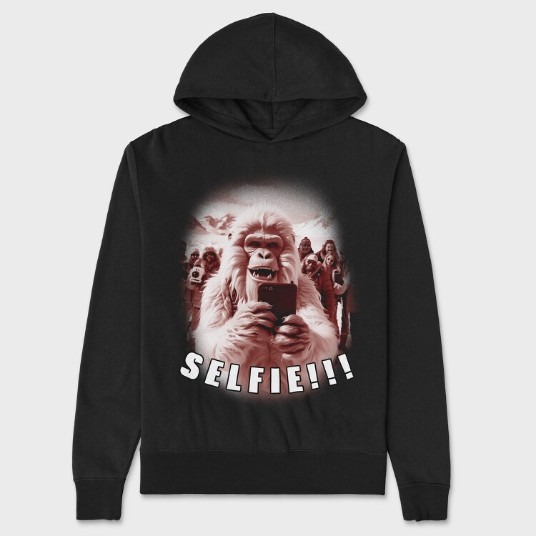 Yeti Selfie Humor, Hanorac Oversize Barbati (Unisex)