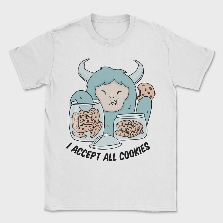 Yeti Monster Eating Cookies, Tricou Barbati (Unisex)
