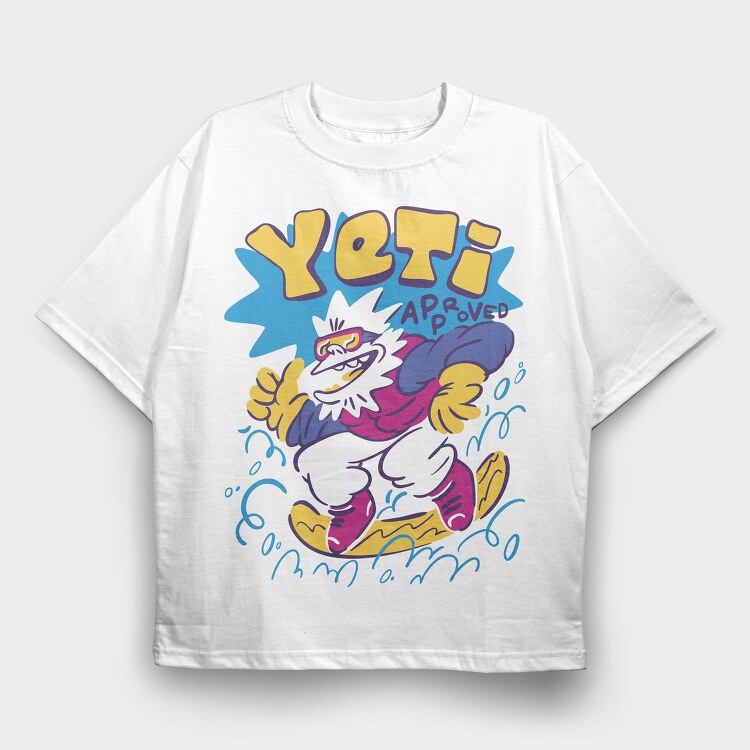 Yeti Approved Winter, Tricou Oversize Barbati (Unisex)