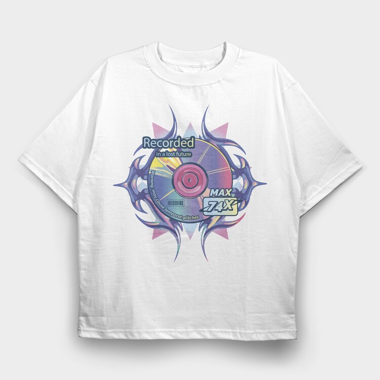 Y3K Recorded Do Not Overwrite Future, Tricou Oversize Barbati (Unisex)