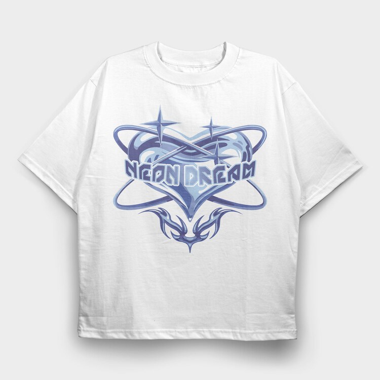 Y3K Neon Dream Heart, Tricou Oversize Barbati (Unisex)