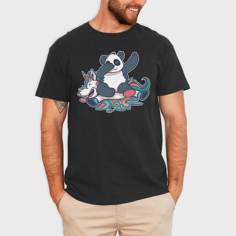 Panda Unicorn Dab, Tricou Barbati (Unisex)