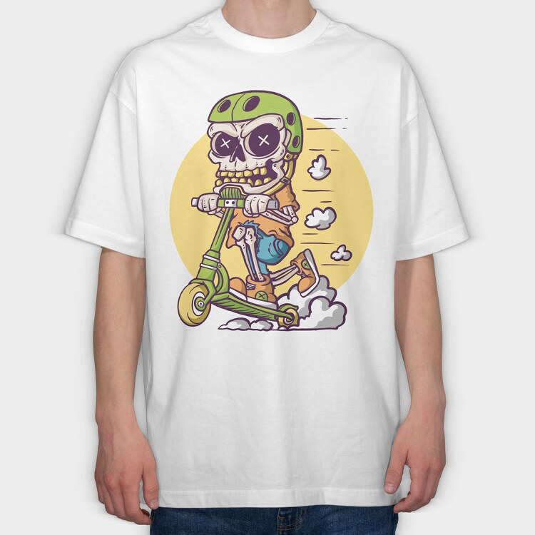 Scooter Bones, Tricou Oversize Barbati (Unisex)