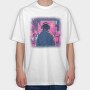 Woman Looking Out Of A Window Dj Party, Tricou Oversize Barbati (Unisex)