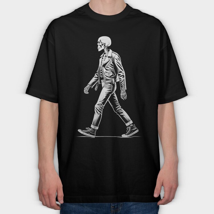Walking Skeleton, Tricou Oversize Barbati (Unisex)