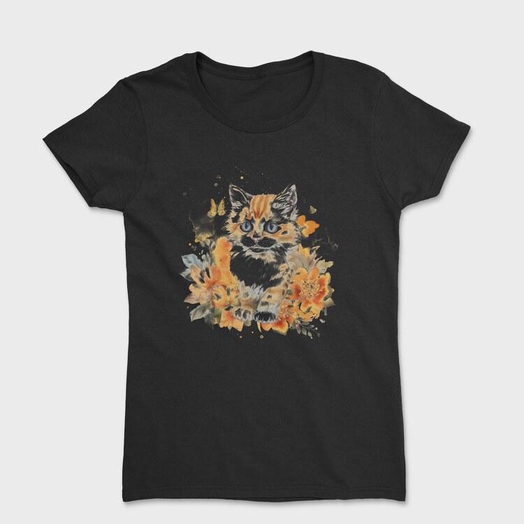 Watercolor Kitten Cute Cat, Tricou Femei
